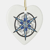 Synchroon zwemCirkel Logo in blauw Keramisch Ornament (Rechts)