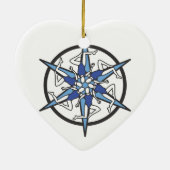 Synchroon zwemCirkel Logo in blauw Keramisch Ornament (Achterkant)