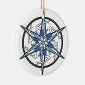 Synchroon zwemCirkel Logo in blauw Keramisch Ornament (Rechts)