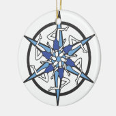 Synchroon zwemCirkel Logo in blauw Keramisch Ornament (Links)