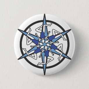 Synchroon zwemCirkel Logo in blauw Ronde Button 5,7 Cm