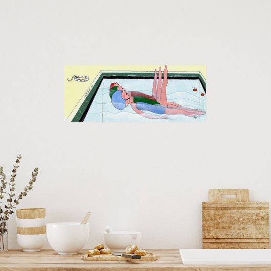 Synchroon zwemmen Afdrukken Poster (Keuken)