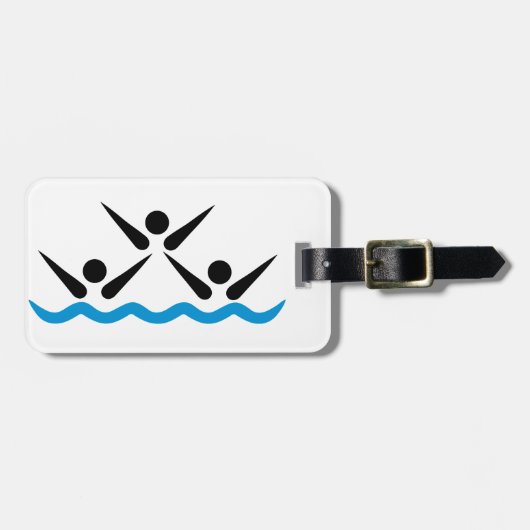 Synchroon zwemmen bagagelabel (Voorkant horizontaal)