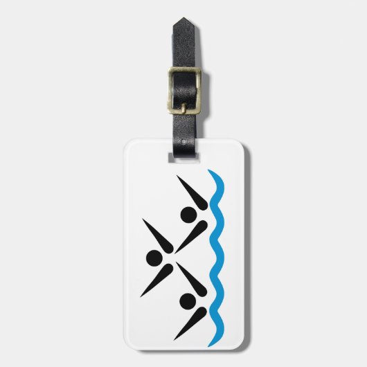 Synchroon zwemmen bagagelabel (Voorkant verticaal)