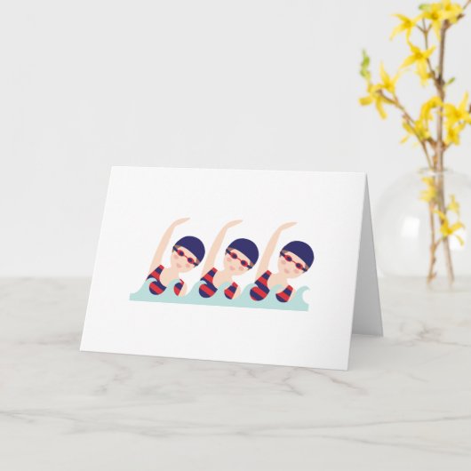 Synchroon zwemmen kaart (Gele Bloem)