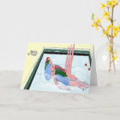 Synchroon zwemmen kaart (Gele Bloem)