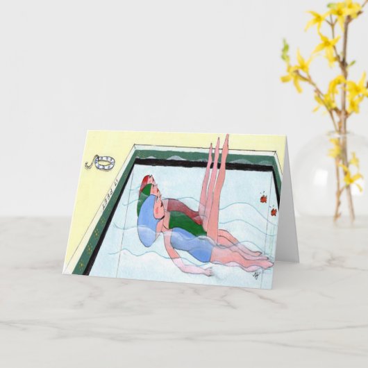 Synchroon zwemmen kaart (Gele Bloem)