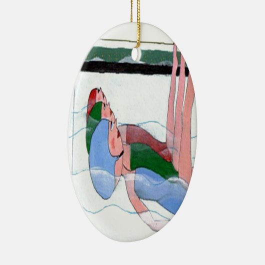 Synchroon zwemmen keramisch ornament (Rechts)