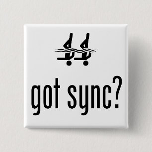 Synchroon zwemmen vierkante button 5,1 cm