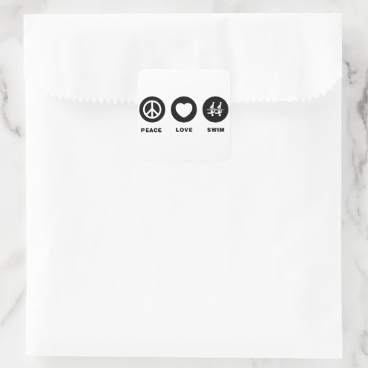 Synchroon zwemmen vierkante sticker (Tas)