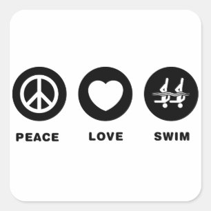 Synchroon zwemmen vierkante sticker