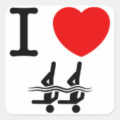 Synchroon zwemmen vierkante sticker (Voorkant)