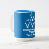 Synchroon zwemteam tweekleurige koffiemok (Voorkant links)