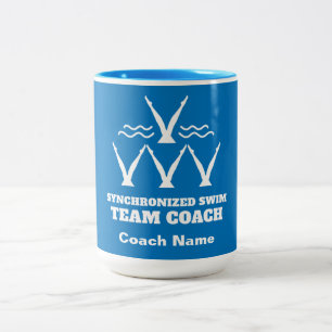 Synchroon zwemteam tweekleurige koffiemok