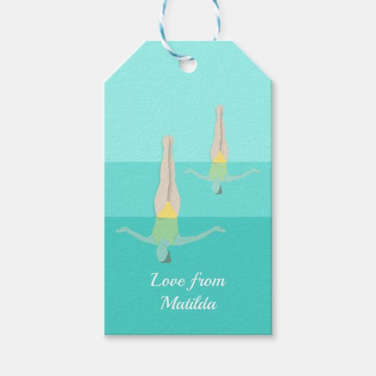 Synchroonzwemmen Cadeaulabel (Voorkant)