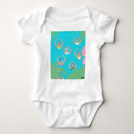 Synchrozwemmers | Illustratie synchrozwemmen Romper (Voorkant)