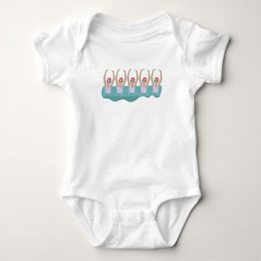 Synchrozwemmers | Illustratie synchrozwemmen Romper (Voorkant)