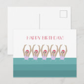 Synchrozwemmers | Zwemmen Illustratie Verjaardag Briefkaart (Voorkant / Achterkant)
