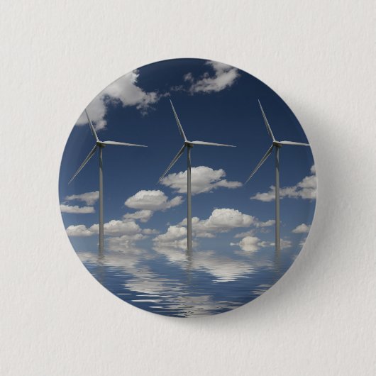 Syncroniseerde windturbines ronde button 5,7 cm (Voorkant)