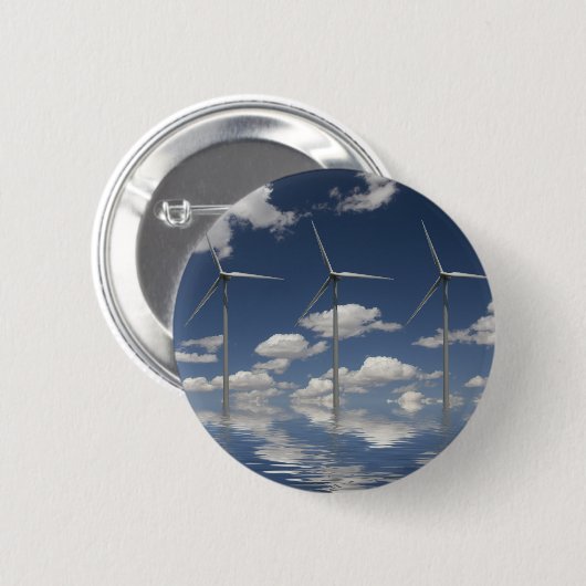 Syncroniseerde windturbines ronde button 5,7 cm (Voorkant /achterkant)