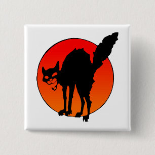 Syndicalistische kat vierkante button 5,1 cm