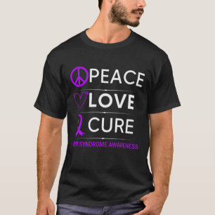 Syndrome Bewustzijn Vrede Liefde Kuur Paarse Lint T-shirt