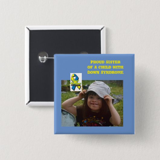 syndroom bewustwording vierkante button 5,1 cm (Voorkant /achterkant)