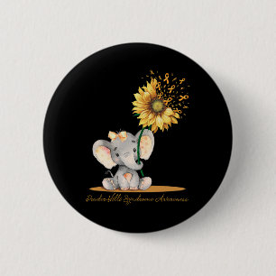 Syndroom Bewustzijn Schattige Olifant Zonnebloem Ronde Button 5,7 Cm