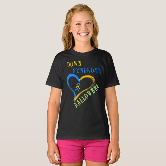 Syndroom van Down Halloween T-shirt (Voorkant volledig)