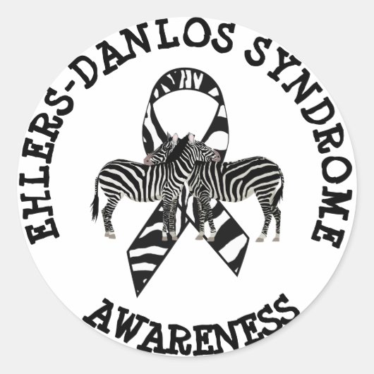 Syndroom van Ehlers-Danlos EDS-Zebra-STICKERS Ronde Sticker (Voorkant)