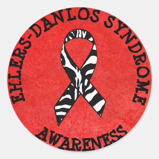 Syndroom van Ehlers-Danlos EDS-Zebra-STICKERS Ronde Sticker (Voorkant)