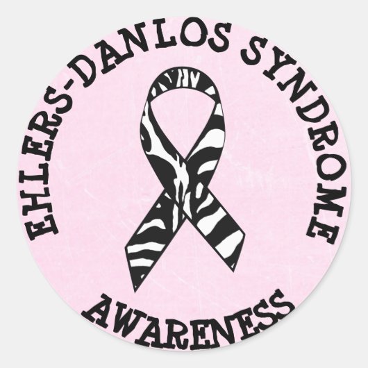 Syndroom van Ehlers-Danlos EDS-Zebra-STICKERS Ronde Sticker (Voorkant)