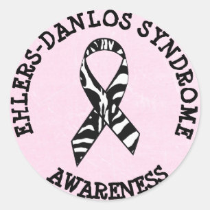 Syndroom van Ehlers-Danlos EDS-Zebra-STICKERS Ronde Sticker