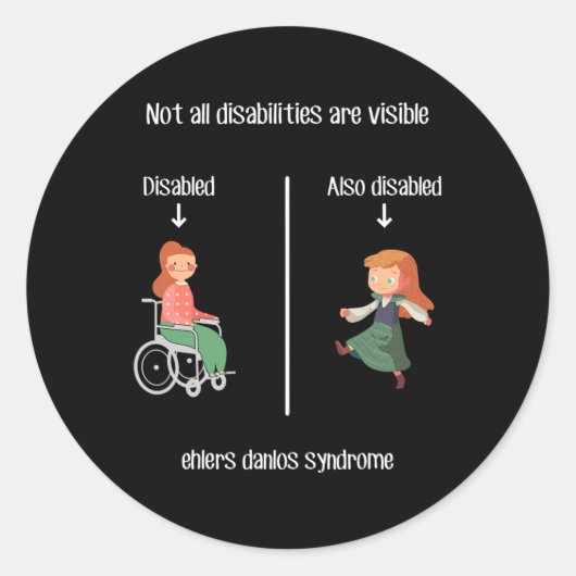 Syndroom van Ehlers Danlos Niet alle handicaps zij Ronde Sticker (Voorkant)
