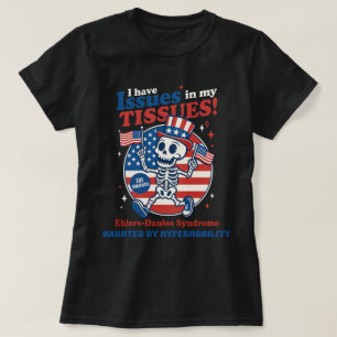 Syndroom van Ehlers-Danlos op 4 juli skelet Schatt T-shirt