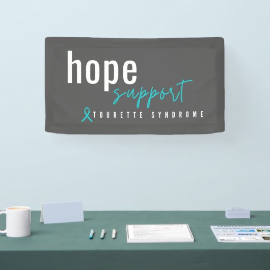 Syndroom van Tourette, hoop op steun. Bannerbord Spandoek (Beurs)