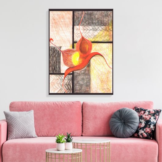 Synergy Hand-geïllustreerde (Ebony Edge) Canvas Ar Afdruk (Insitu (Woonkamer))