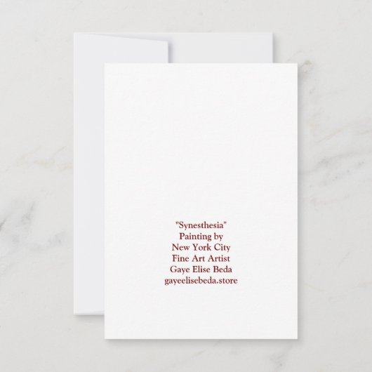 Synesthesie Bedankkaart (Achterkant)
