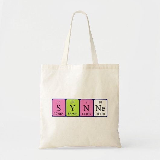 Synne periodieke table name canvas tas (Voorkant)