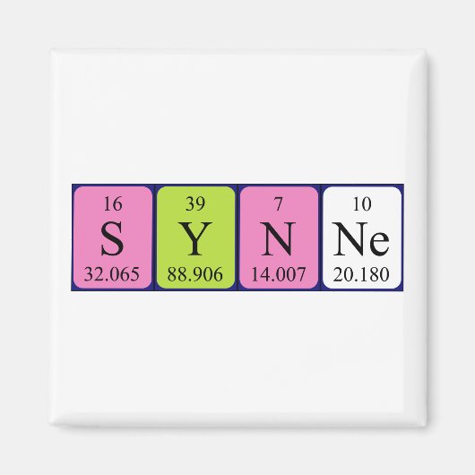 Synne periodieke table name magnet (Voorkant)