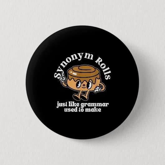 Synoniem Rolls Grammatica Pun Stijl Ronde Button 5,7 Cm (Voorkant)