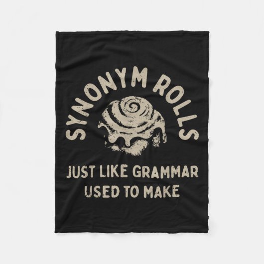 Synoniem Rolls Joke Cinnamon Rolls Grammatica Pun Fleece Deken (Voorkant)