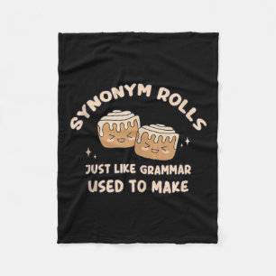 Synoniem Rolls Joke Cinnamon Rolls Grammatica Pun  Fleece Deken