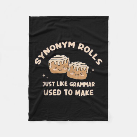 Synoniem Rolls Joke Cinnamon Rolls Grammatica Pun  Fleece Deken (Voorkant)
