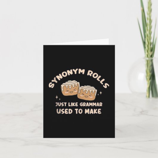 Synoniem Rolls Joke Cinnamon Rolls Grammatica Pun  Kaart (Voorkant)