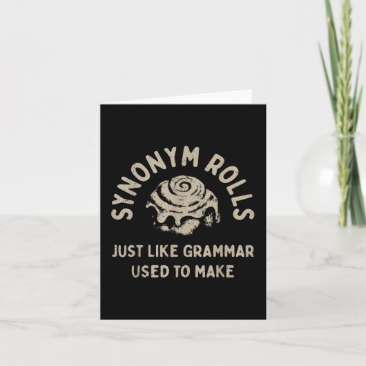 Synoniem Rolls Joke Cinnamon Rolls Grammatica Pun Kaart (Voorkant)