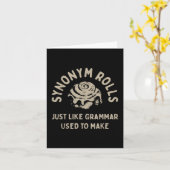 Synoniem Rolls Joke Cinnamon Rolls Grammatica Pun Kaart (Gele Bloem)