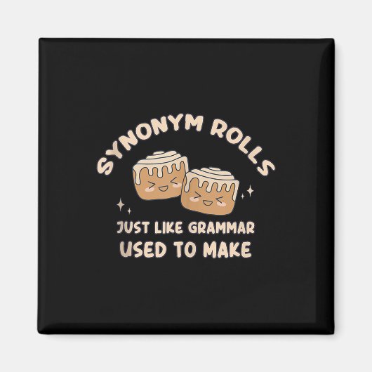 Synoniem Rolls Joke Cinnamon Rolls Grammatica Pun Magneet (Voorkant)
