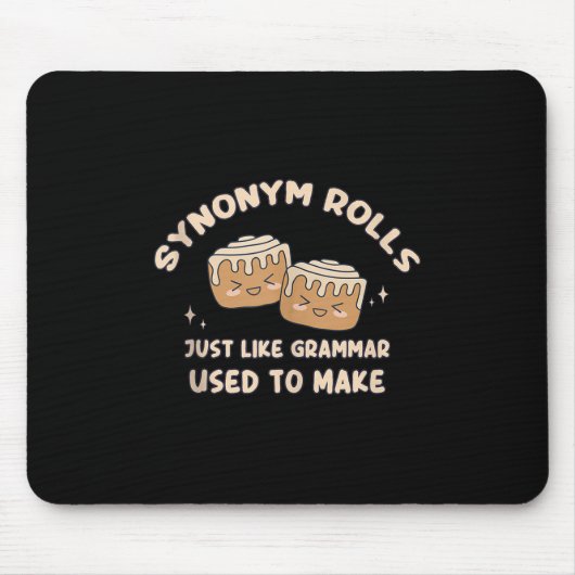 Synoniem Rolls Joke Cinnamon Rolls Grammatica Pun Muismat (Voorkant)