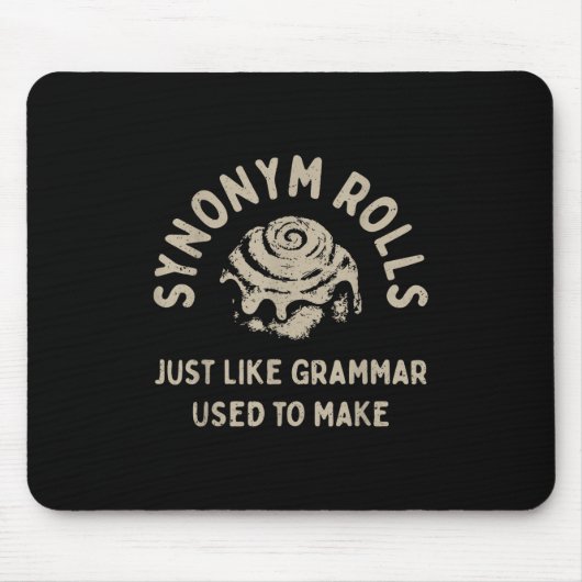 Synoniem Rolls Joke Cinnamon Rolls Grammatica Pun  Muismat (Voorkant)